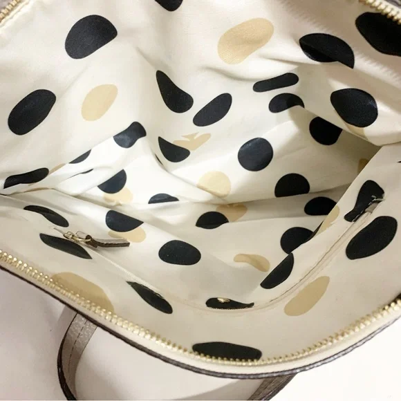 kate spade Taupe Pebbled Leather Grove Court Lainey Satchel Fully Lined Top Hand - Picture 9 of 14